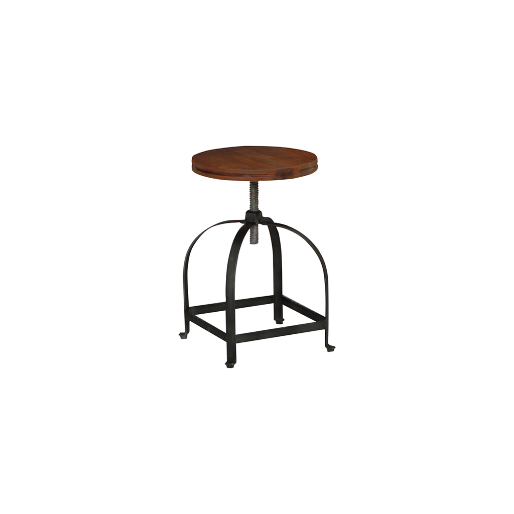 MANHATTAN - Adjustable Stool H45/52 - Vintage anthracite and Washed antic