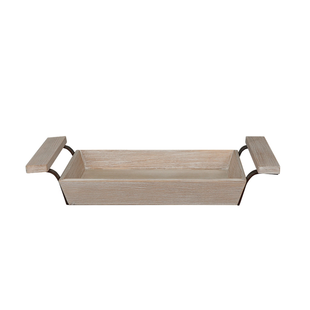 HOUSTON - Rectangular tray 46 x 25 - Whitened acacia