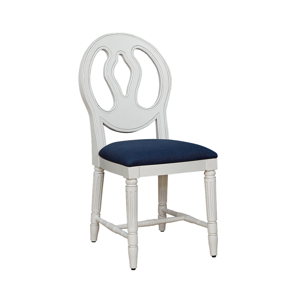 ASTI - Chair - Brocante white and Dark blue cover