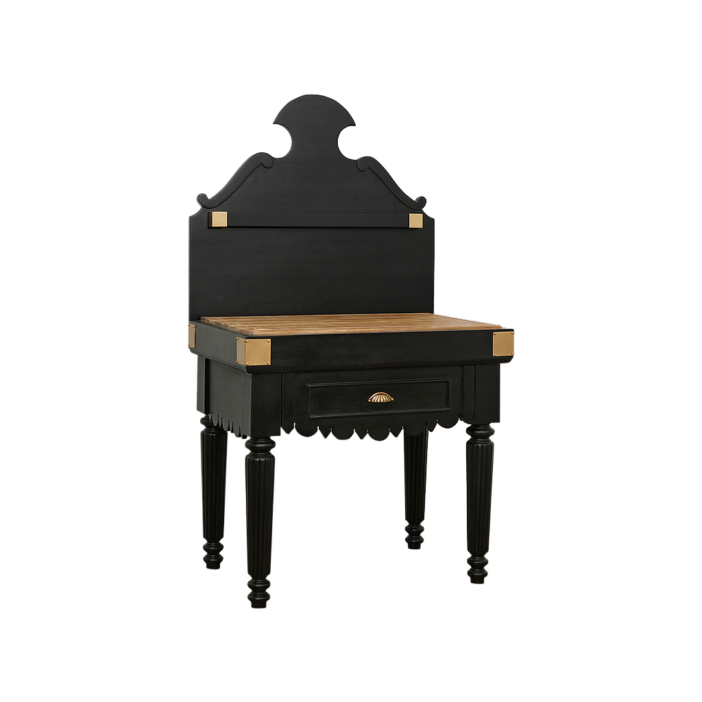 SOLOGNE - Butcher block L87 x H156 - Black and Raw acacia