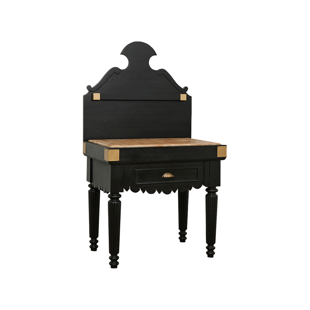 SOLOGNE - Butcher block L87 x H156 - Black and Raw acacia