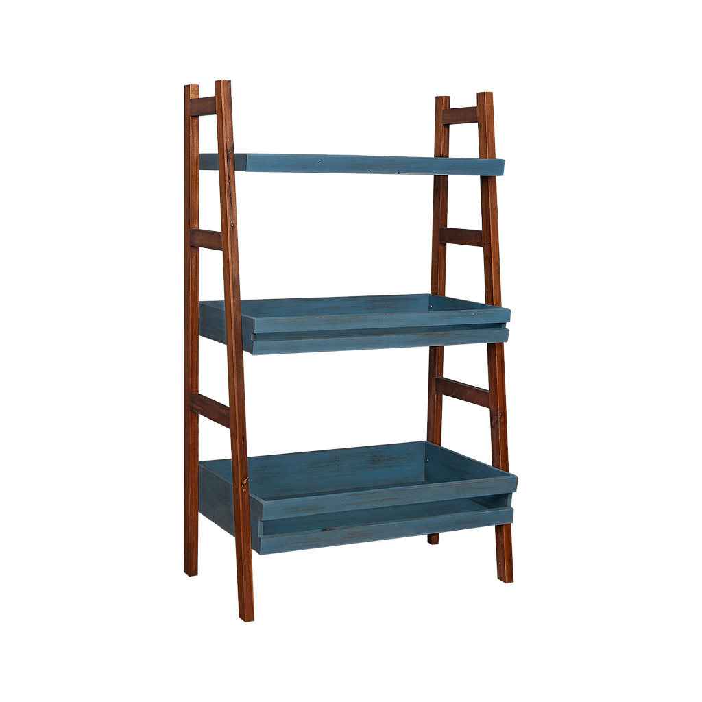 RACHEL - Shelf L90 x H150 - Shabby stone blue and Washed antic