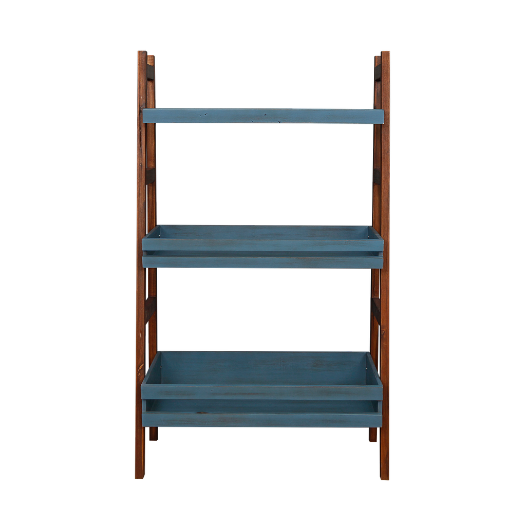 RACHEL - Shelf L90 x H150 - Shabby stone blue and Washed antic