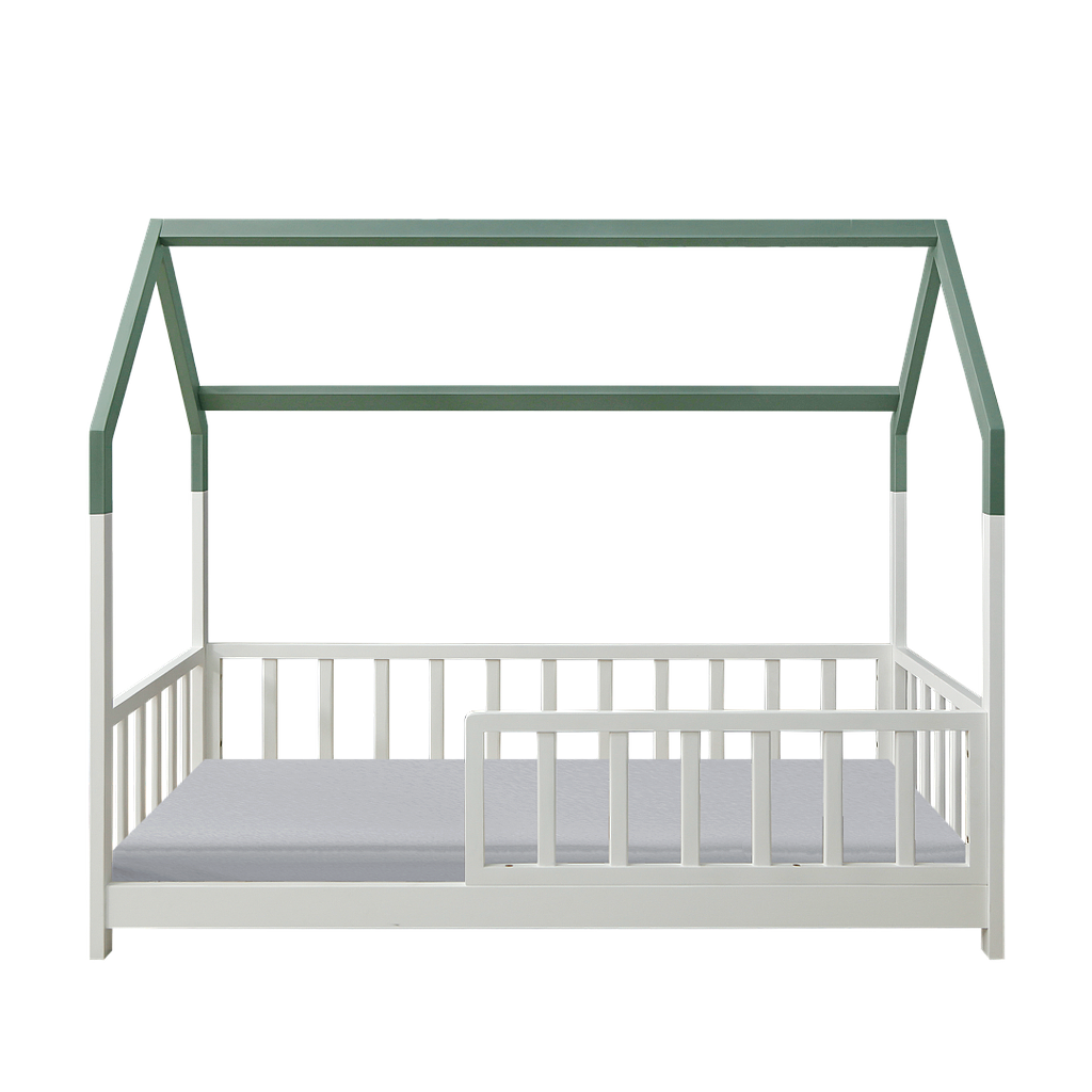 CABANE - Toddler bed 140x70 - White and Mint