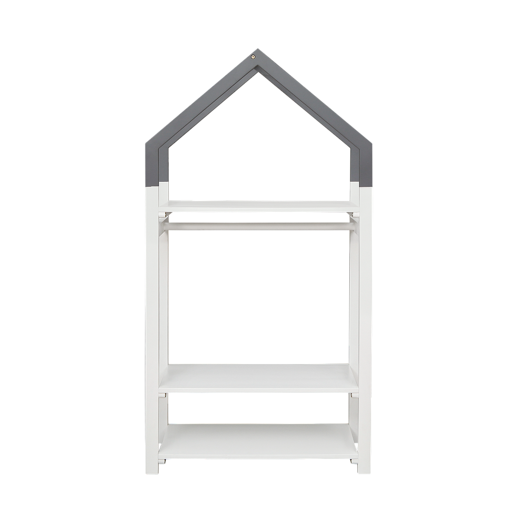 CABANE - Toddler Clothes shelf L70 x H135 - White and Pearl grey