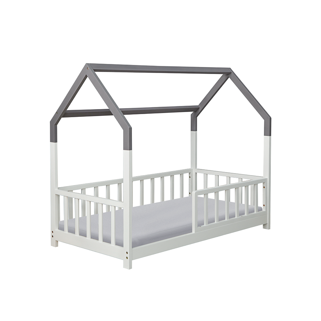 CABANE - Toddler bed 140x70 - White and Pearl grey