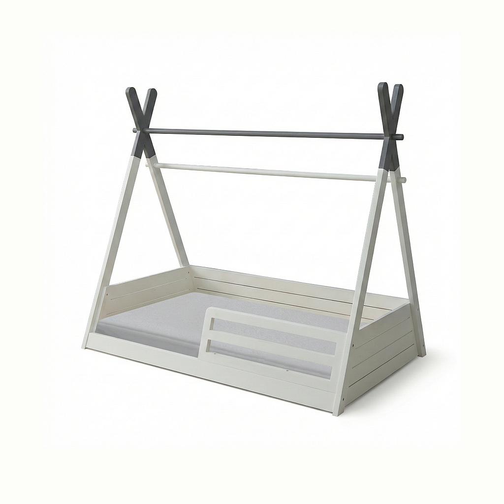 TIPI - Toddler bed 140x70 - White and pearl grey