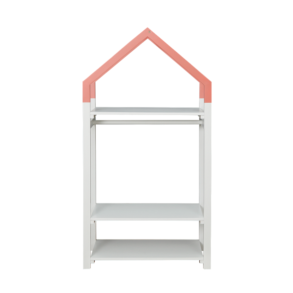 CABANE - Toddler Clothes shelf L70 x H135 - White and Shell pink