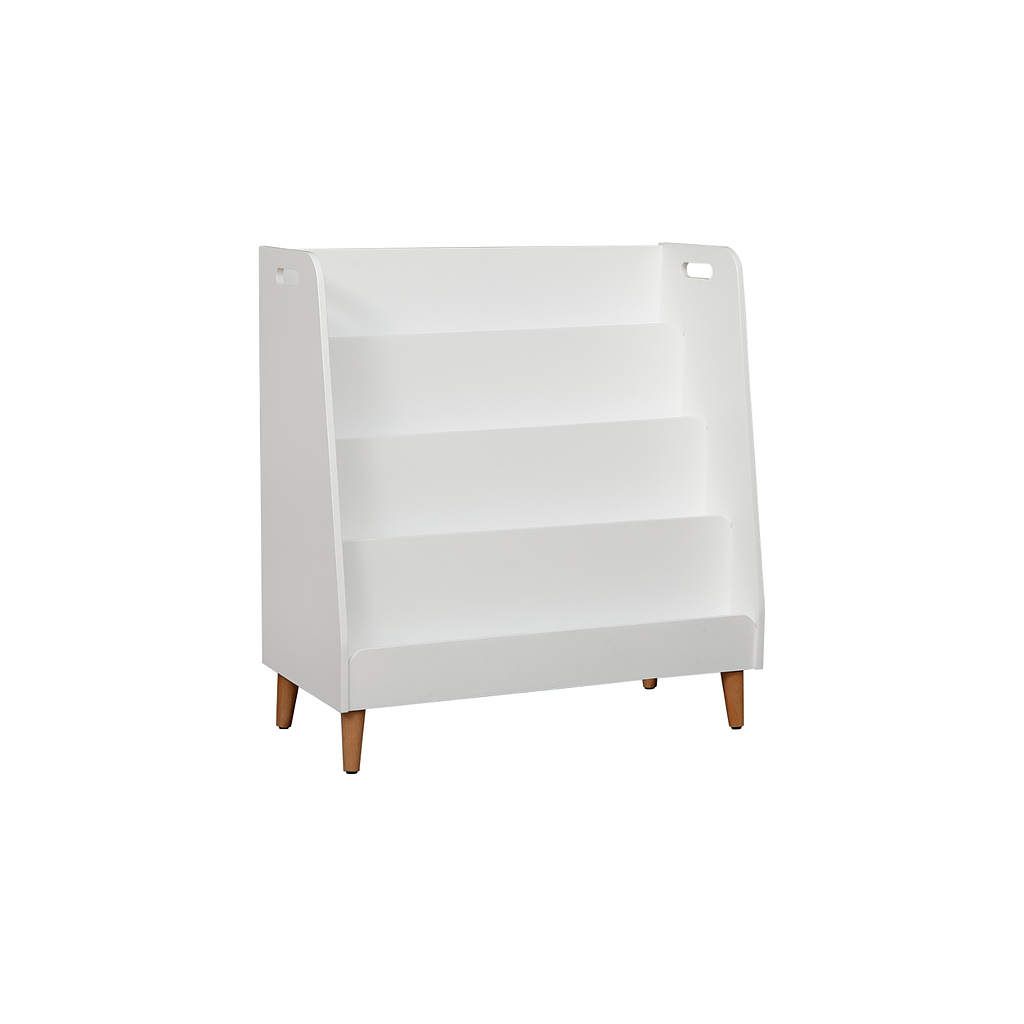 JUMBO -  Kids Bookshelf L75 - White and natural beech