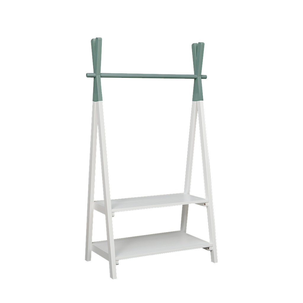 TIPI - Toddler Clothes rack L80 x H135 - White and mint