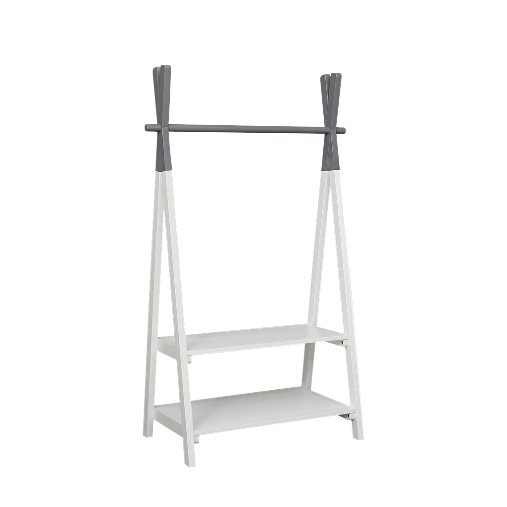 TIPI - Toddler Clothes rack L80 x H135 - White and Pearl grey