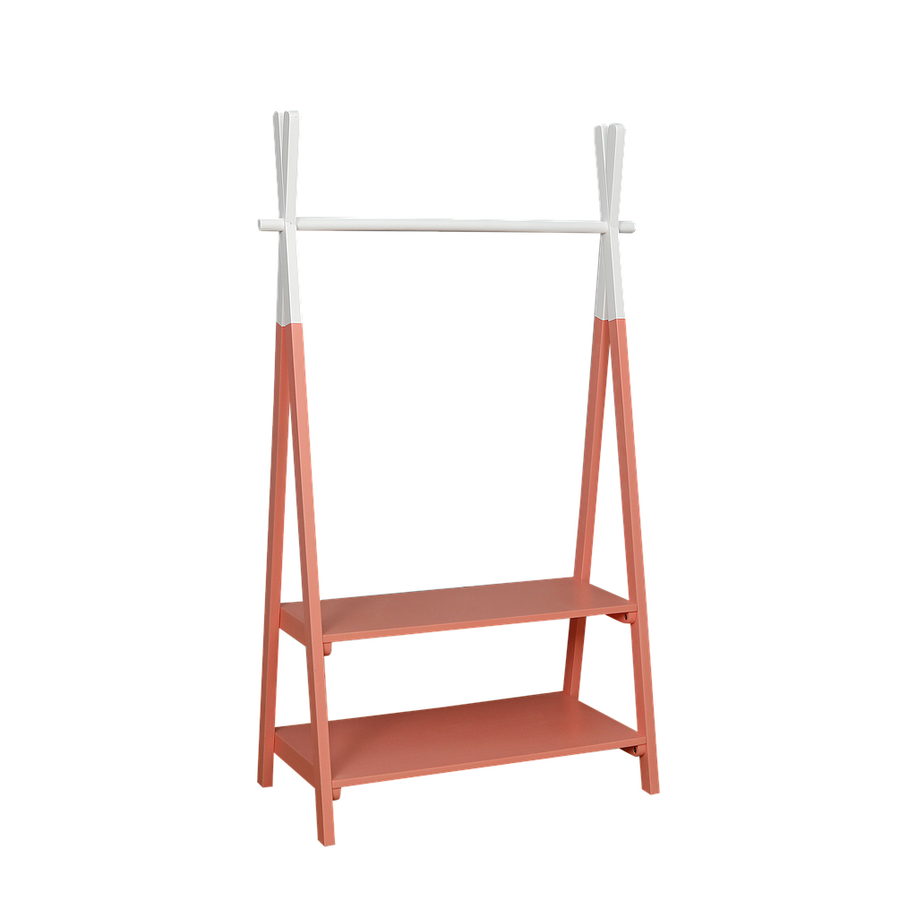TIPI - Toddler Clothes rack L80 x H135 - Shell pink and White