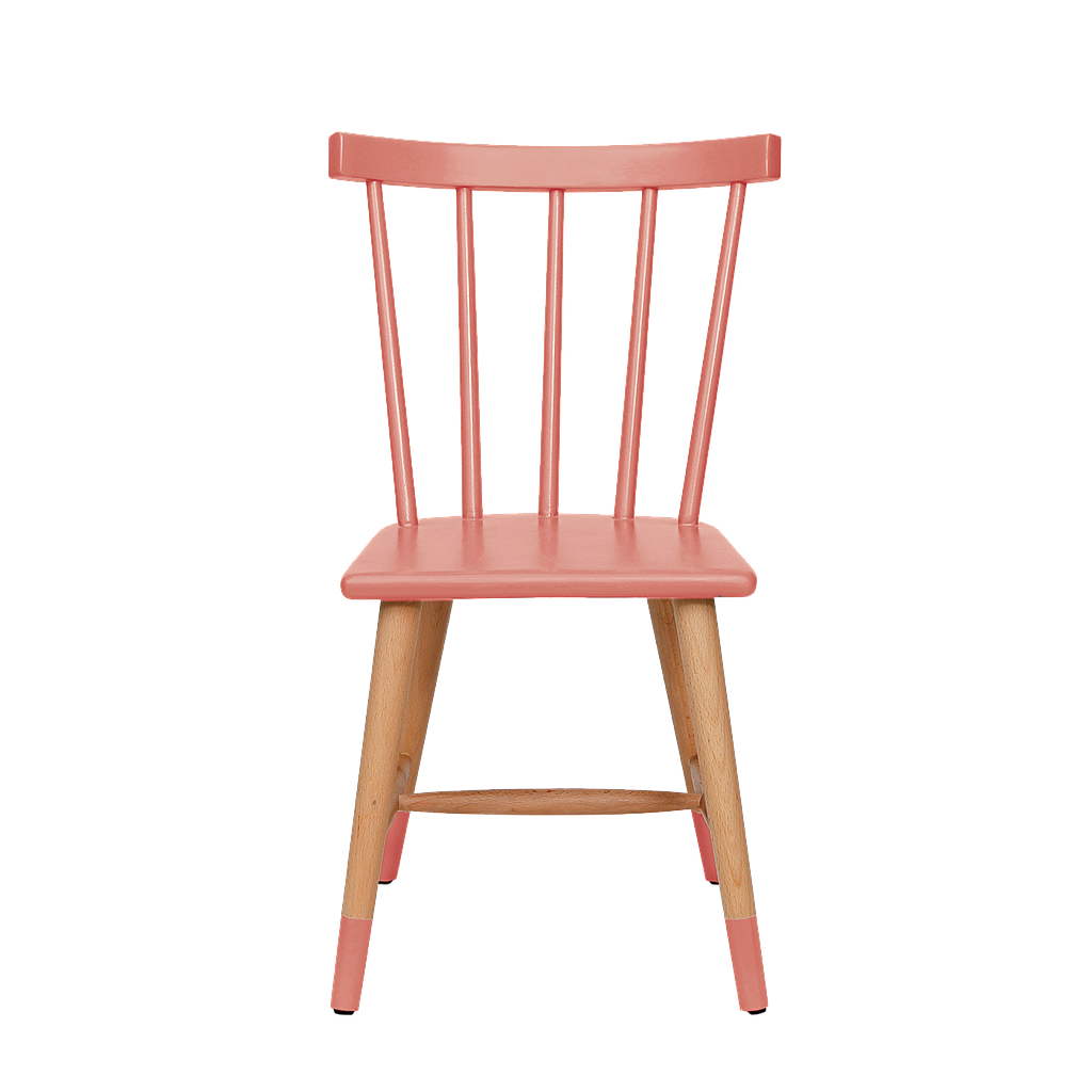 OCEANE - Kids Chair / Seat H30 - Shell pink and Natural beech