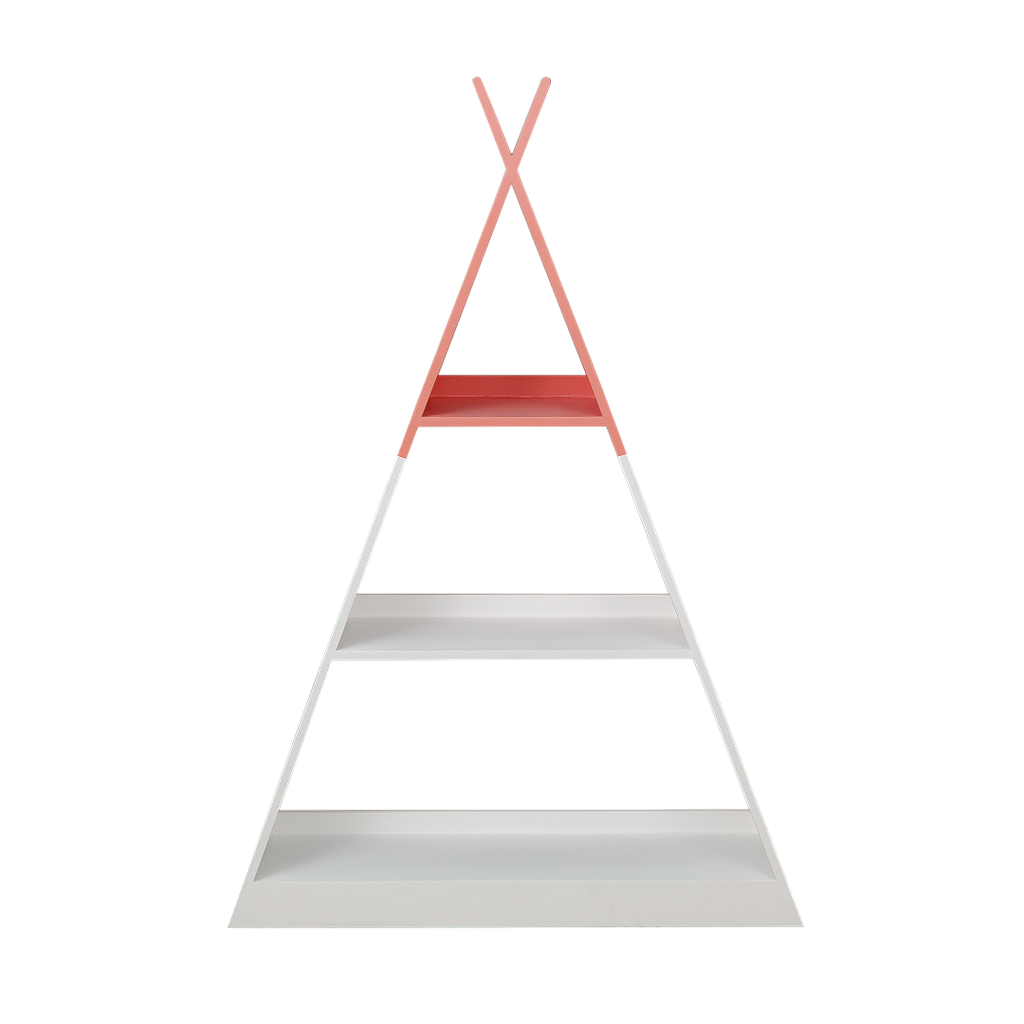 TIPI - Toddler Shelf L75 x H110 - White and Shell pink