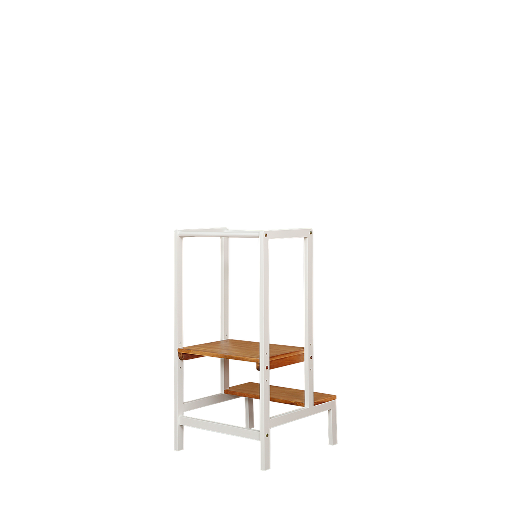MONTESSORI - Classic Learning Tower - White and Natural acacia