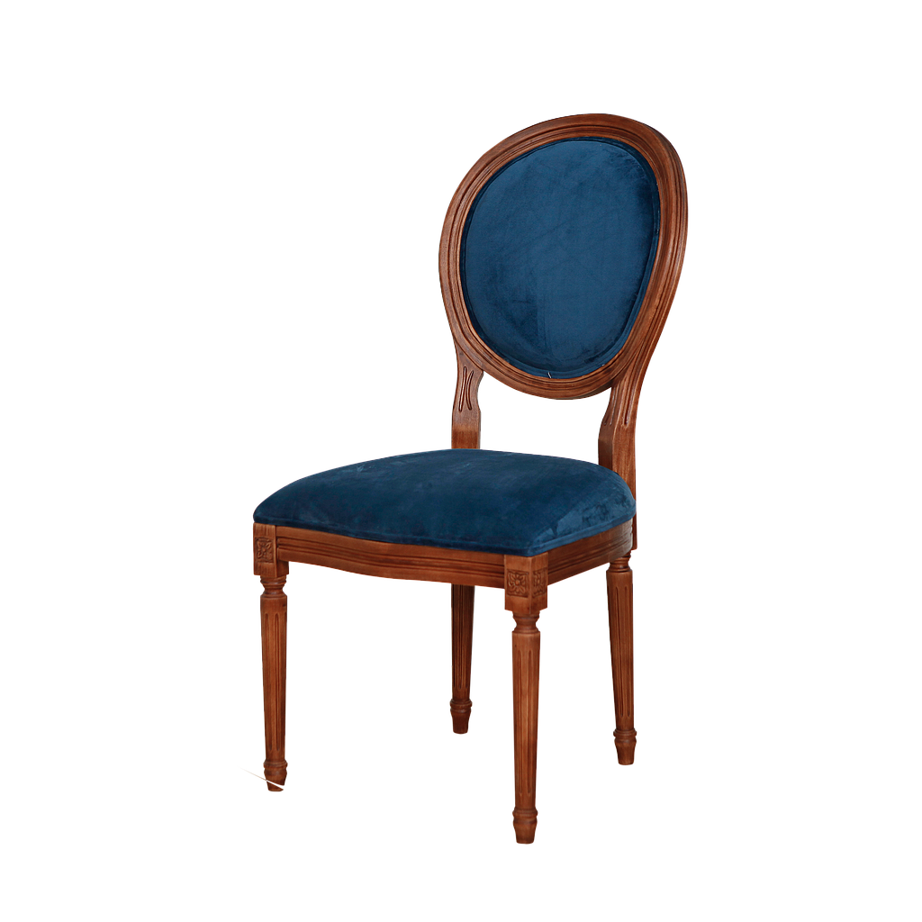 ORLEANS - Dining chair - Washed antic and Broncos blue cover