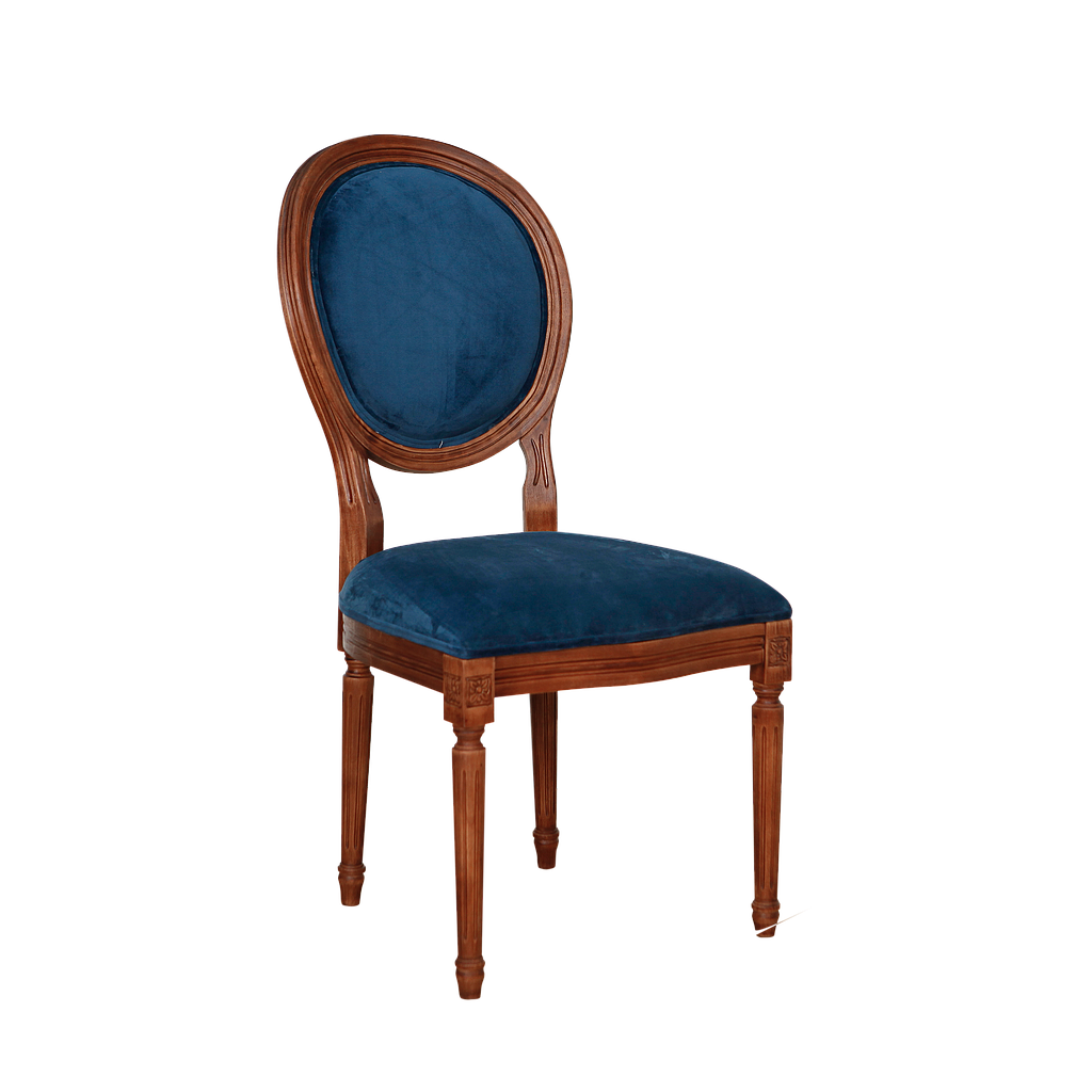 ORLEANS - Dining chair - Washed antic and Broncos blue cover