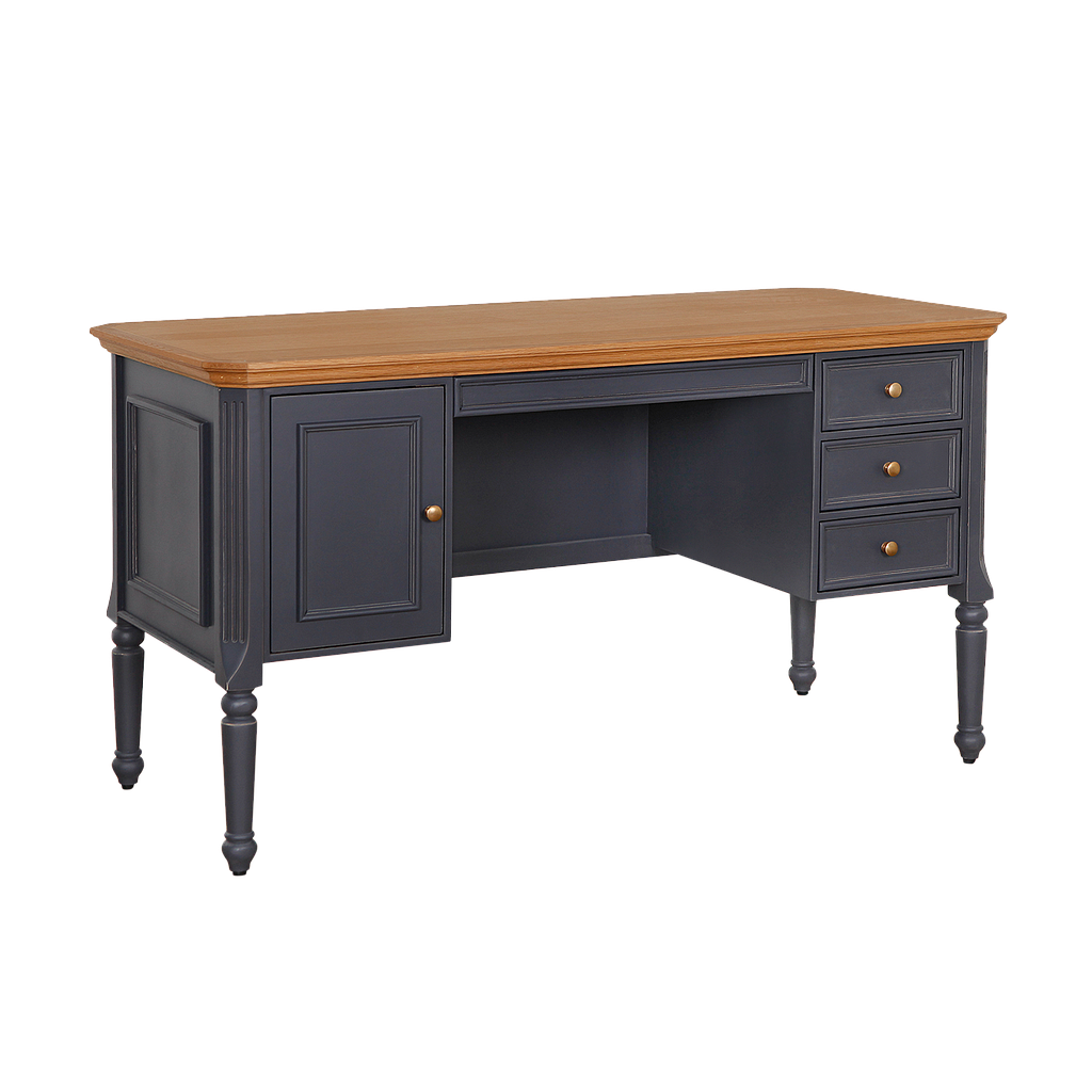 LISANDRO - Desk L140 x W60 - Brocante charcoal grey and Natural oak