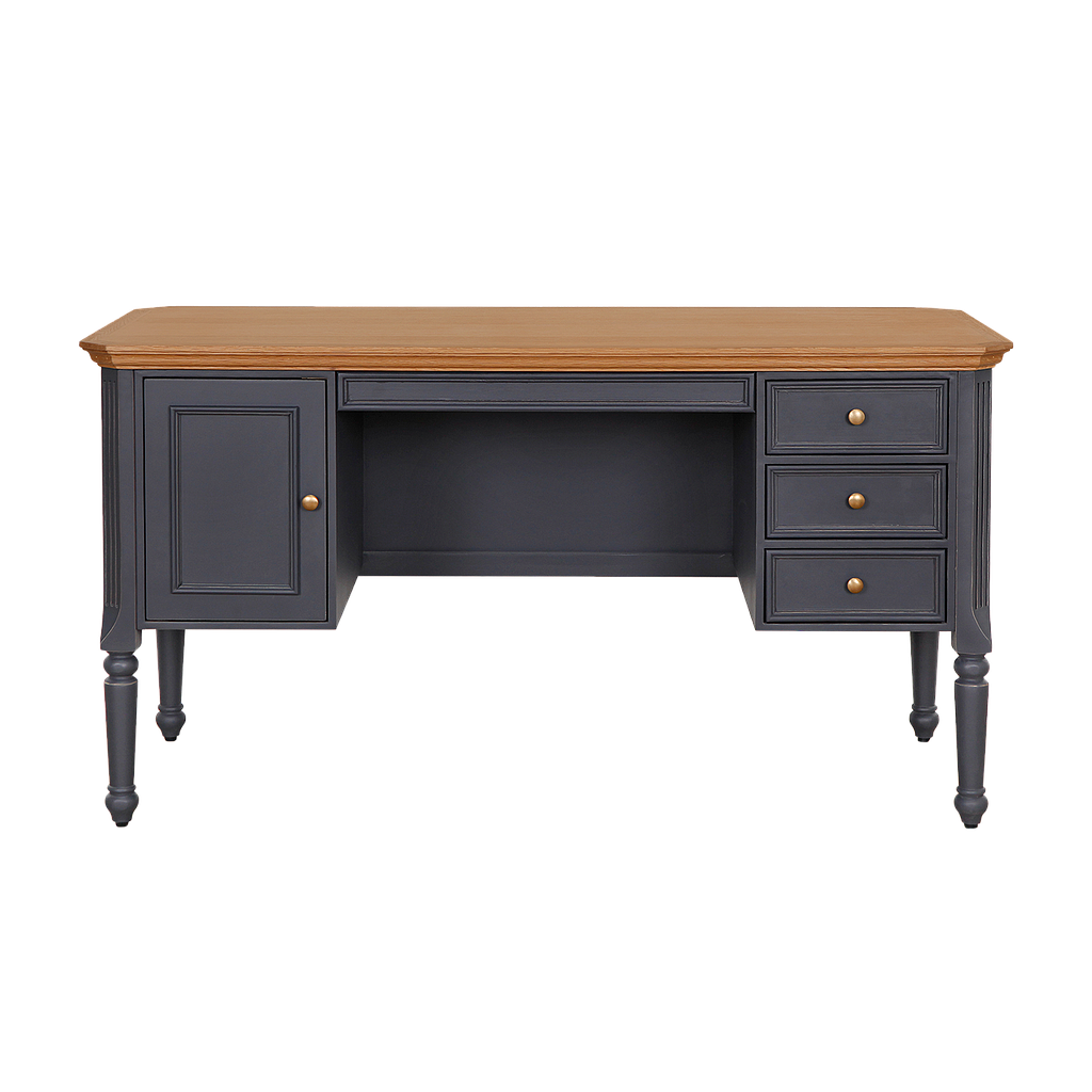 LISANDRO - Desk L140 x W60 - Brocante charcoal grey and Natural oak