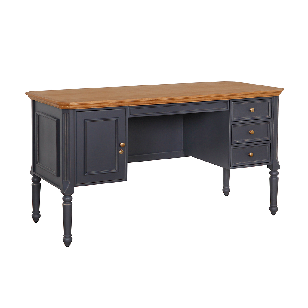 LISANDRO - Desk L140 x W60 - Brocante charcoal grey and Natural oak