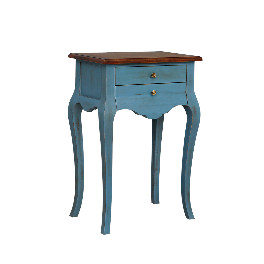 ELODIE - Console table L60 - Shabby stone blue and Washed antic