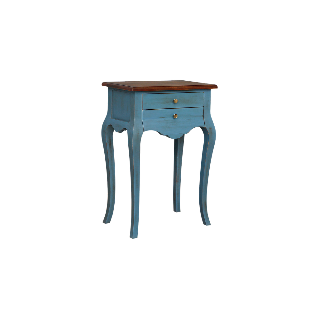 ELODIE - Console table L60 - Shabby stone blue and Washed antic