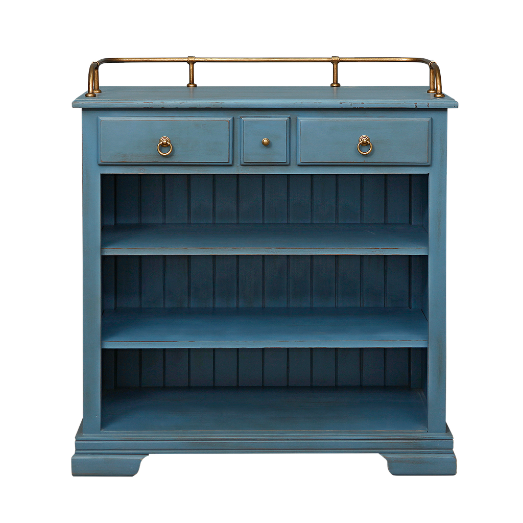 ISOLA - Kitchen unit L84 - Shabby stone blue and Vintage brass