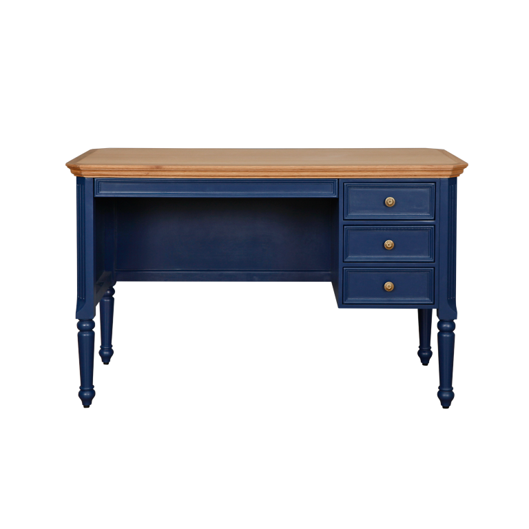 LISANDRO Desk L120xW60 Navy blue and Natural oak Furniture