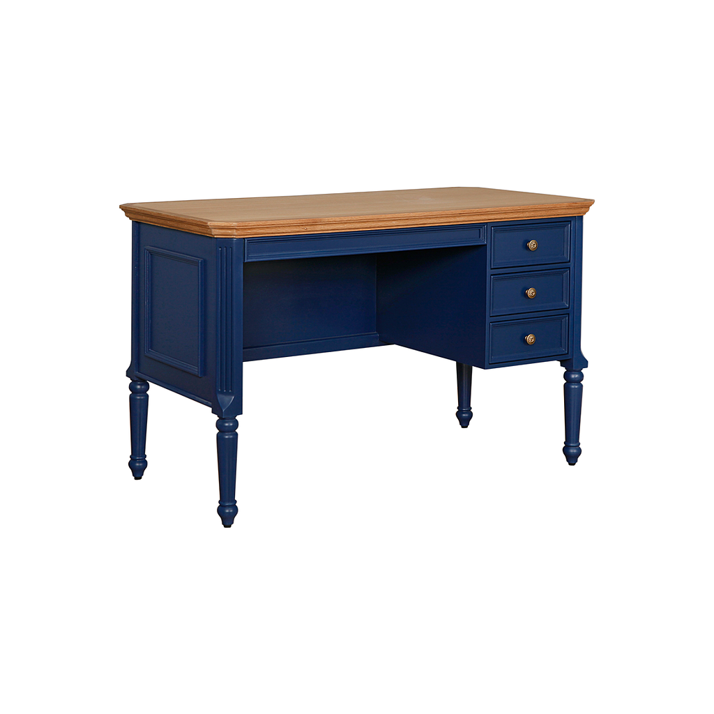 LISANDRO - Desk L120 x W60 - Navy blue and Natural oak