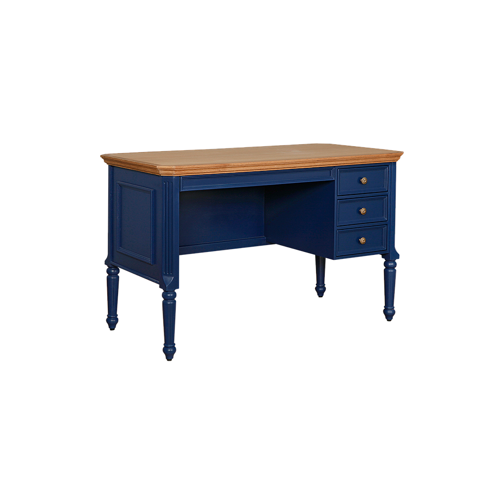 LISANDRO - Desk L120 x W60 - Navy blue and Natural oak