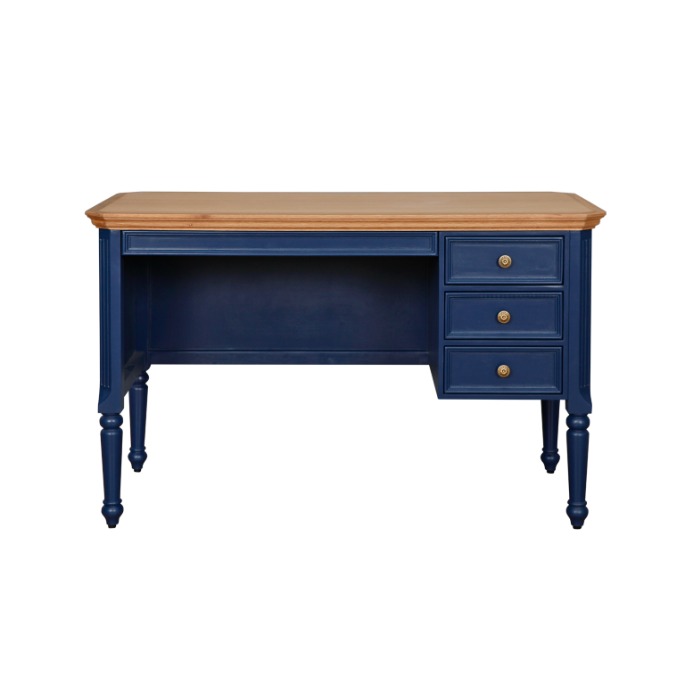 LISANDRO - Desk L120xW60 - Navy blue and Natural oak