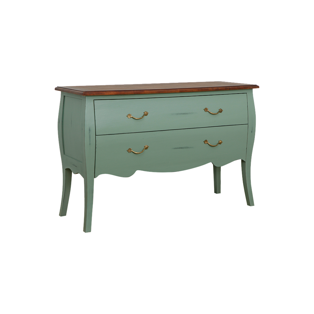 CLARCK - Chest of drawers L130 x H85 - Patina mint and Washed antic