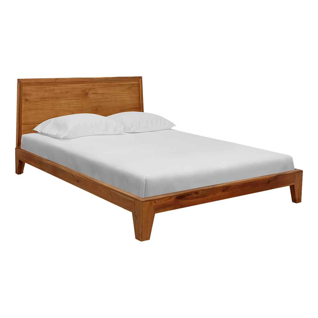KELSEY - Double size bed (Mattress 140x200) - Natural acacia