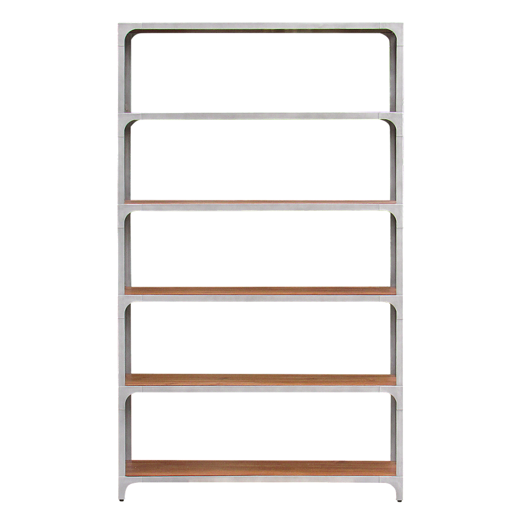 MANHATTAN - Bookcase L120 x H204 - Vintage silver and Washed antic