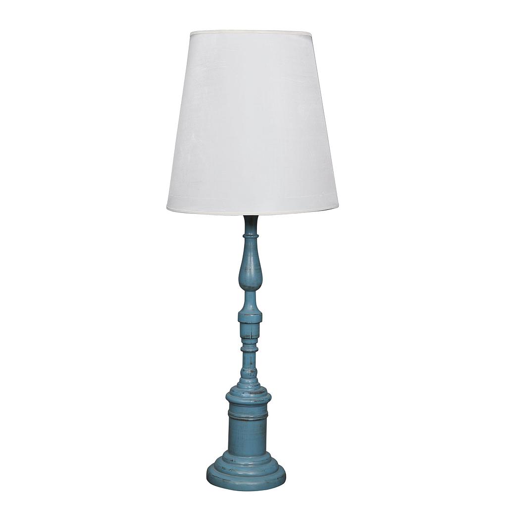 SIBELLE - Wooden lamp H78 - Shabby stone blue