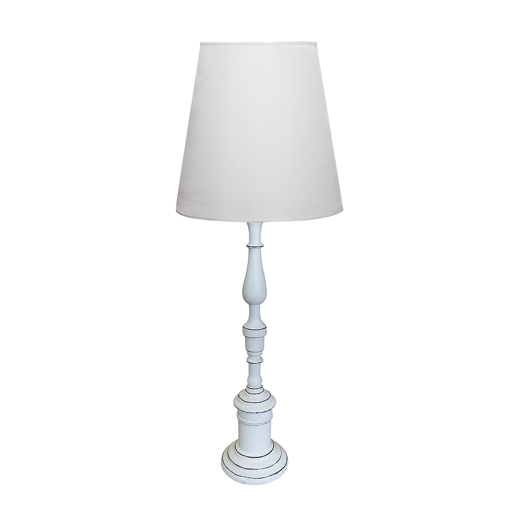 SIBELLE - Wooden lamp H78 - Brocante white
