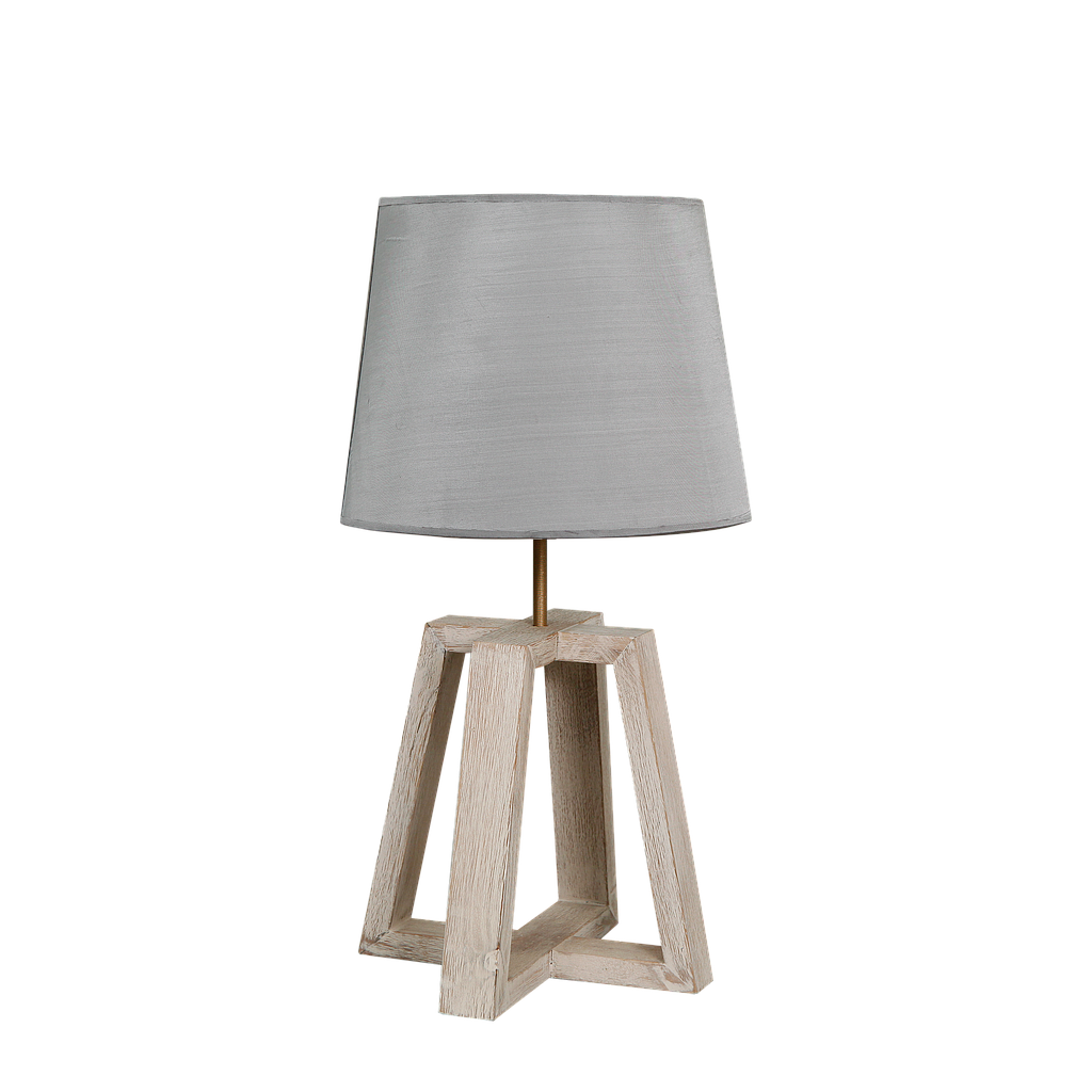AMSTERDAM - Wooden table lamp H51 - Whitened acacia