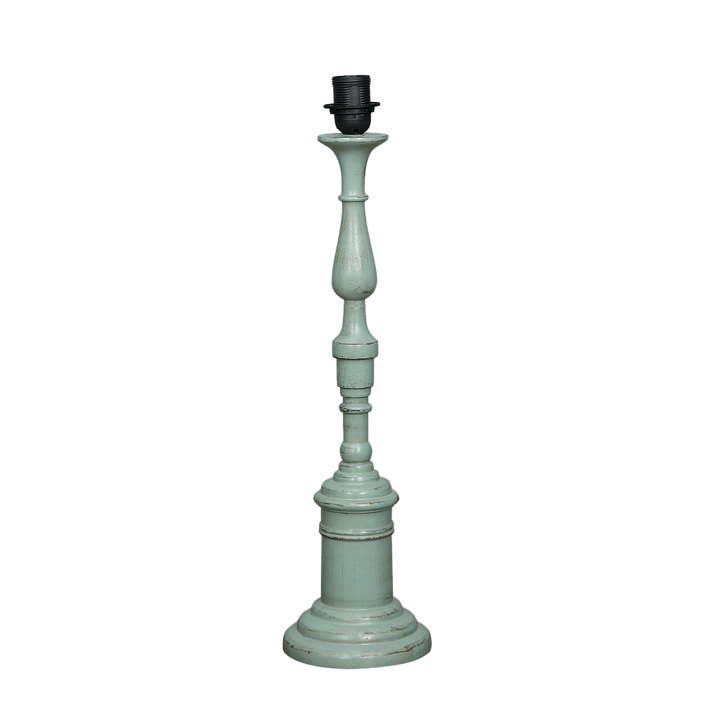 SIBELLE - Wooden lamp stand H53 - Shabby mint