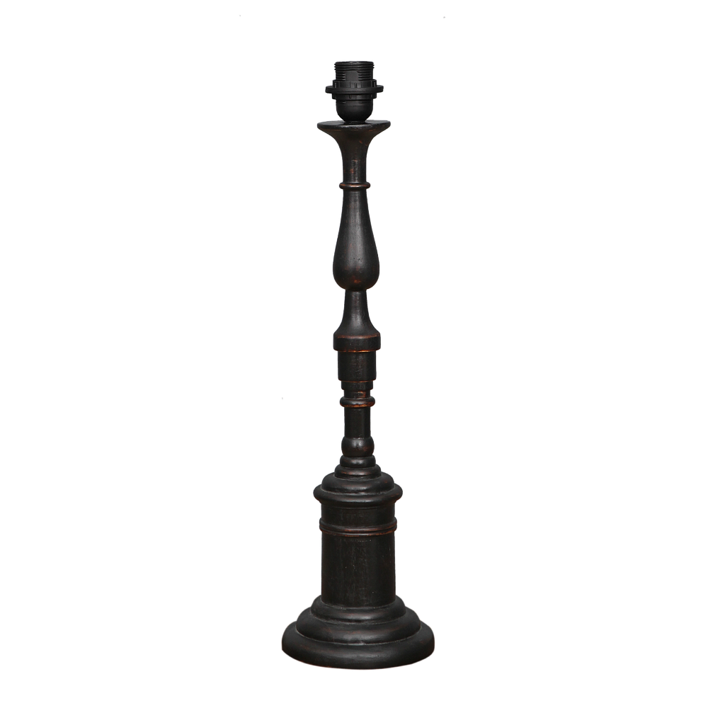 SIBELLE - Wooden lamp stand H53 - Shabby black