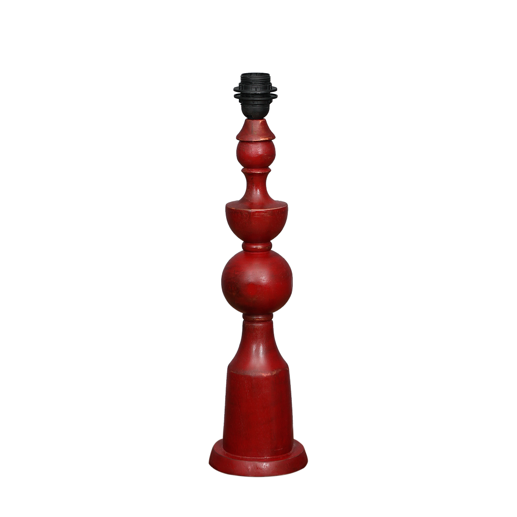 ALINE - Wooden lamp stand H46 - Shabby chinese red