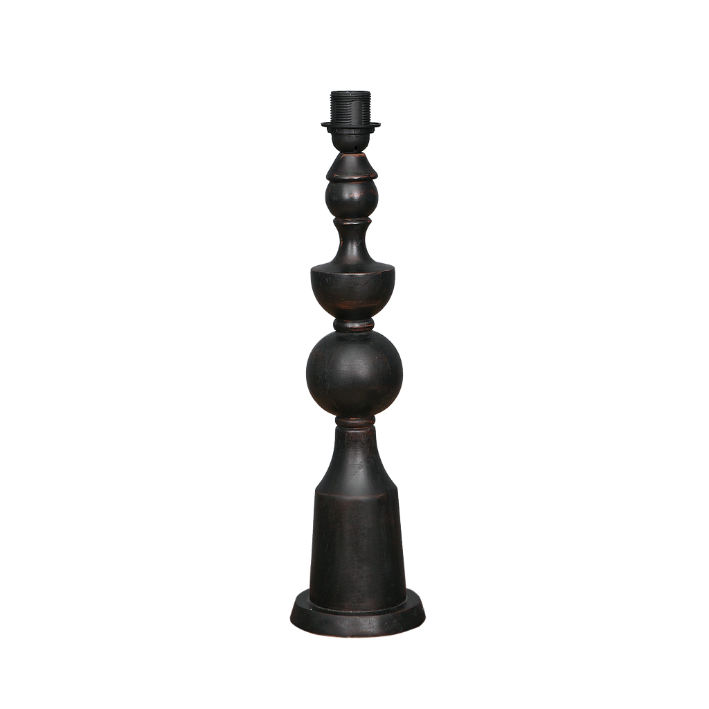 ALINE - Wooden lamp stand H46 - Shabby black