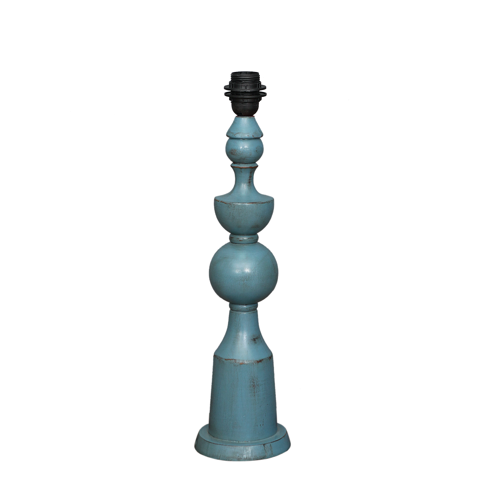 ALINE - Wooden lamp stand H46 - Shabby stone blue