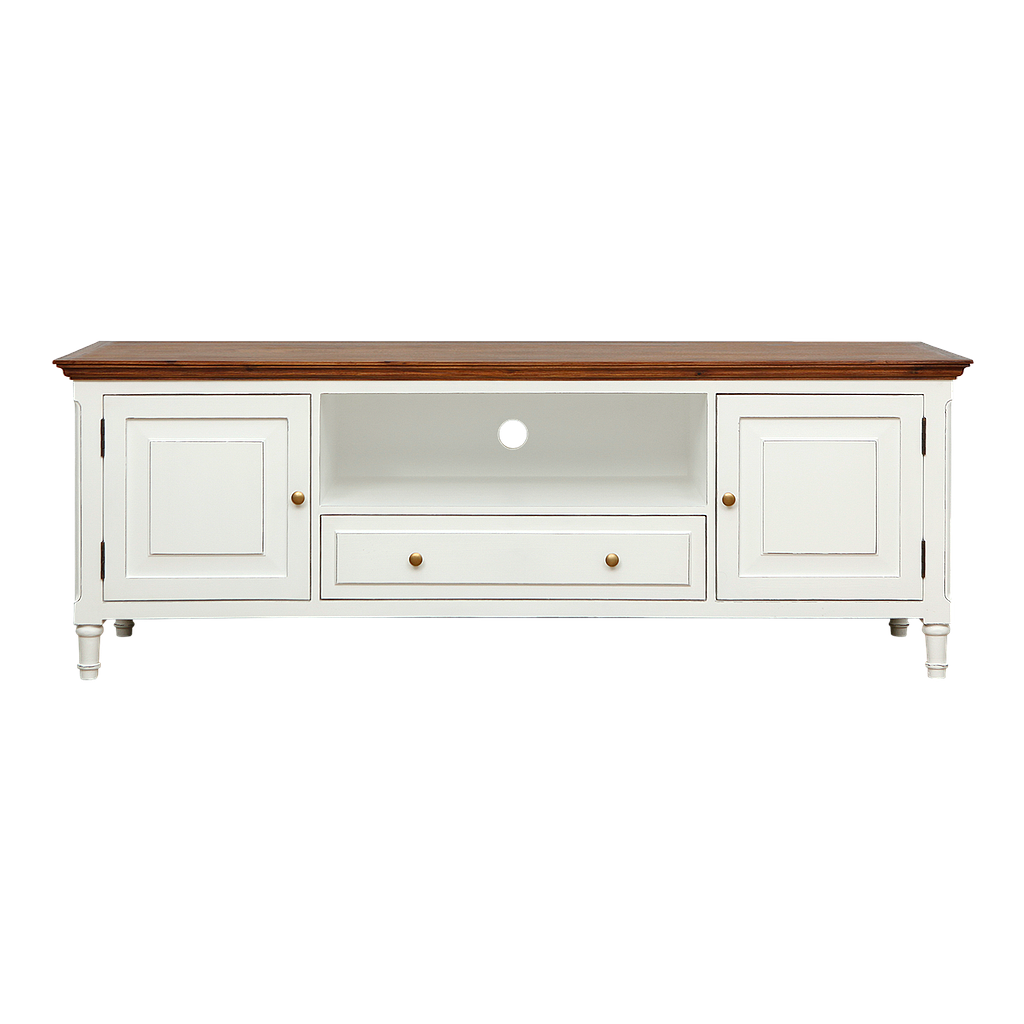 RIKKE - TV stand L160 - Brocante white and Washed antic