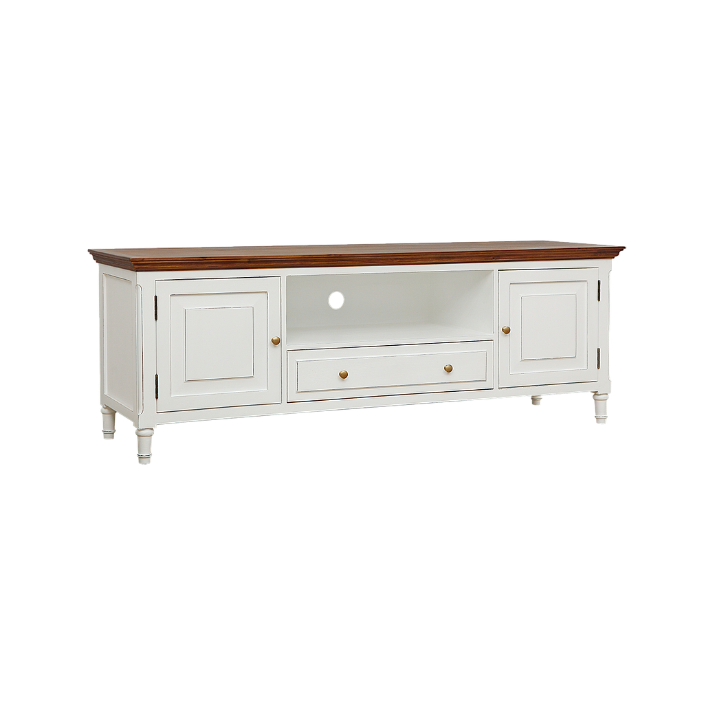RIKKE - TV stand L160 - Brocante white and Washed antic