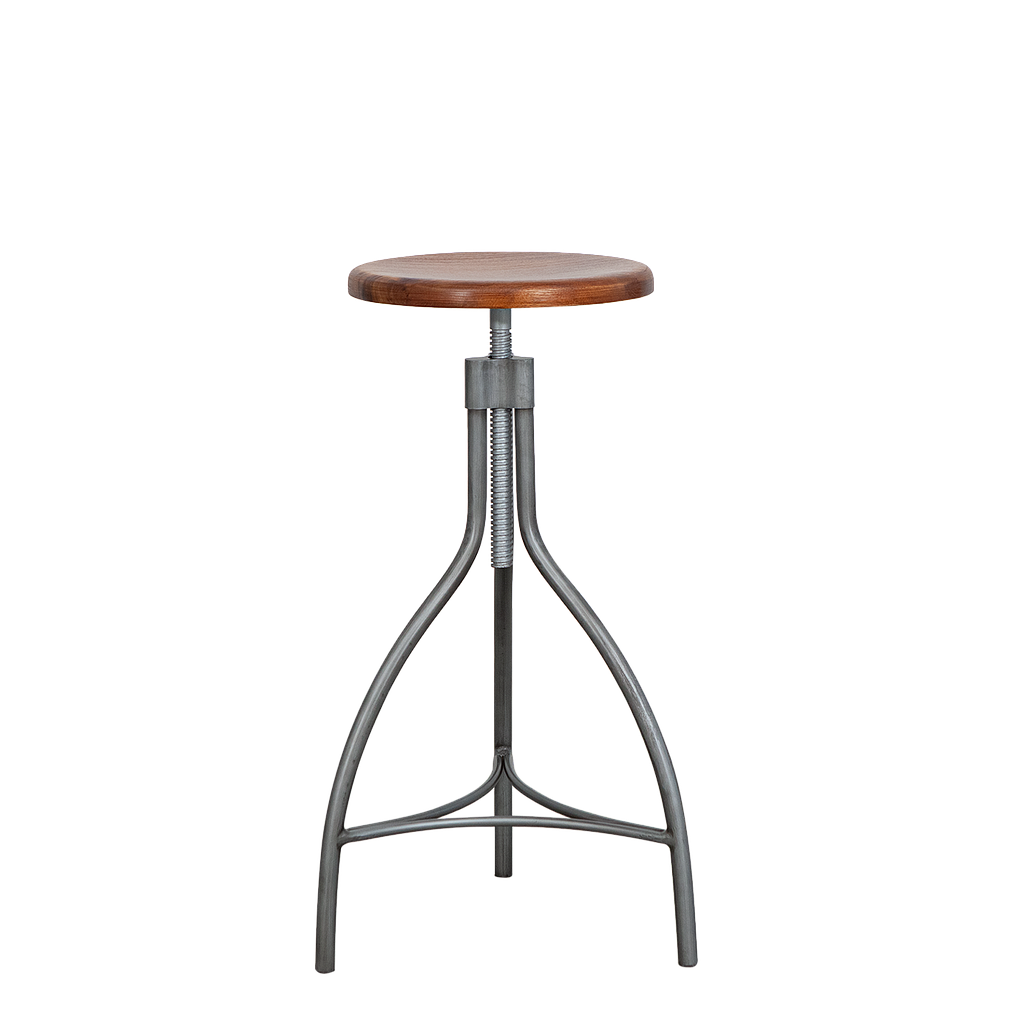 BRAD - Adjustable bar stool H72/80 - Vintage silver and Washed antic