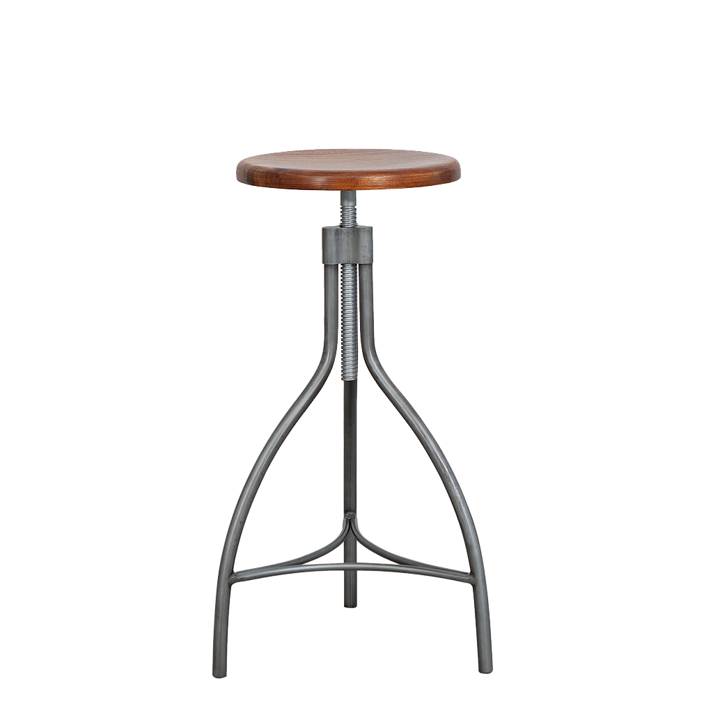 BRAD - Adjustable bar stool H72/80 - Vintage silver and Washed antic
