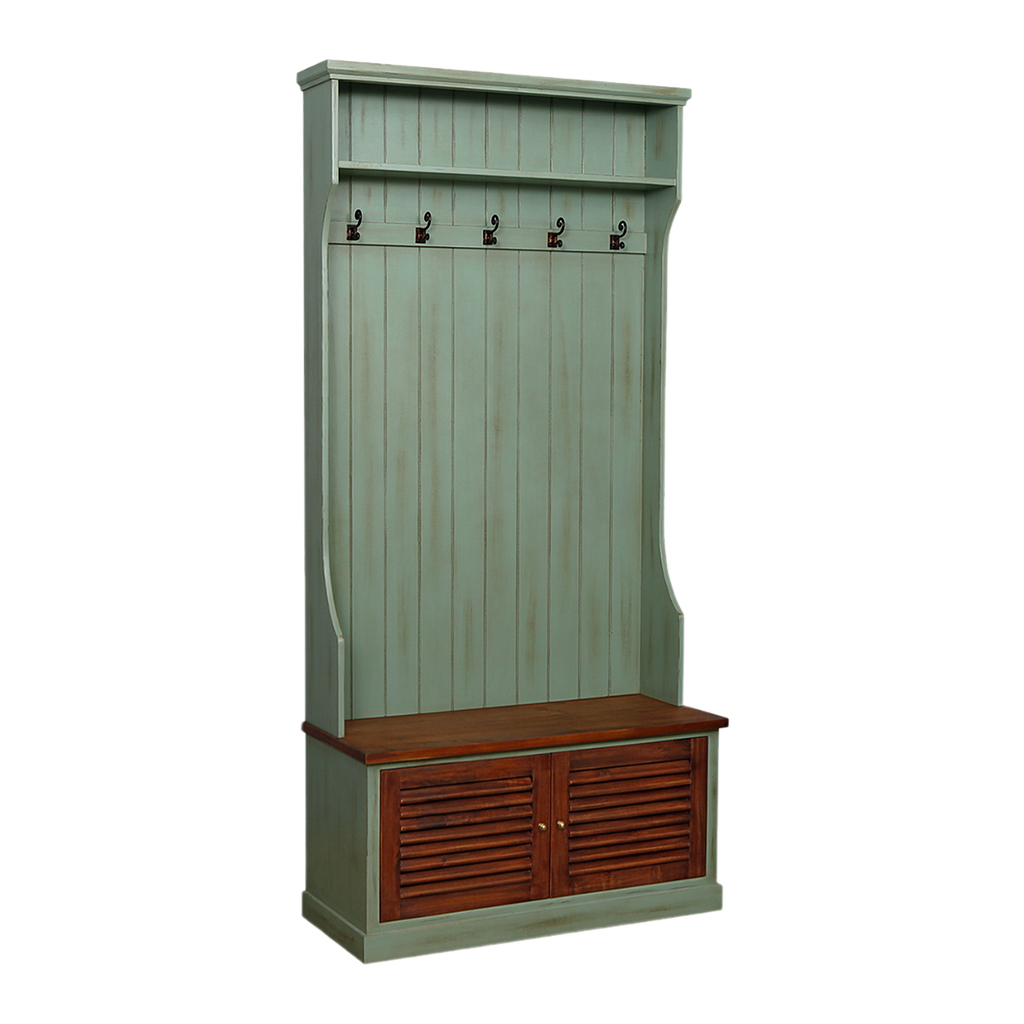 VICTORINE - Hallway unit L90xH190 - Shabby mint and washed antic