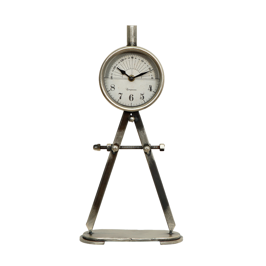 COMPASS - Table clock H46 - Silver