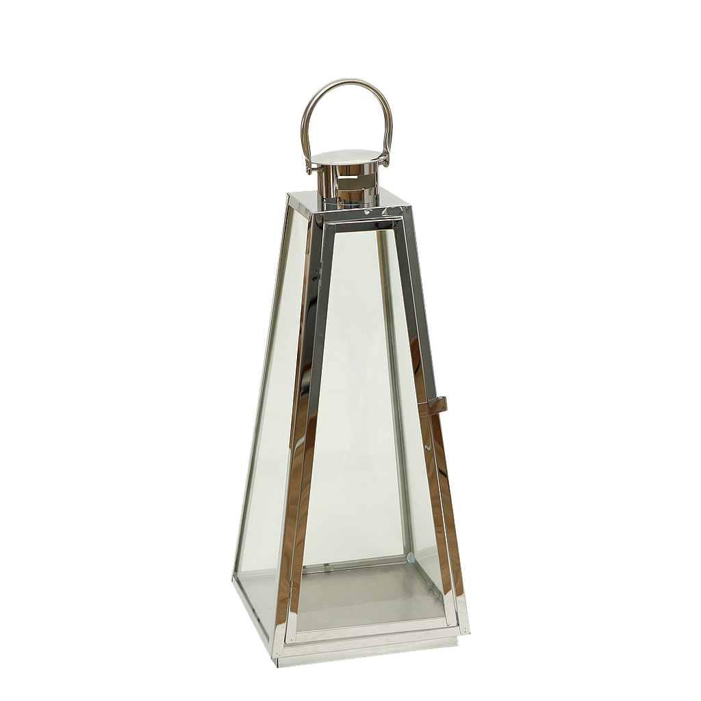 SINGAPORE - Triangular lantern H52 - Silver