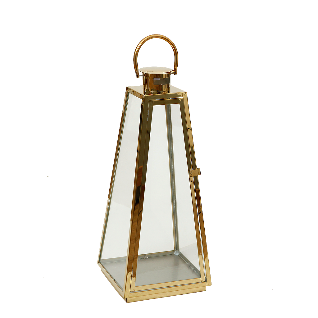 SINGAPORE - Triangular lantern H52 - Gold